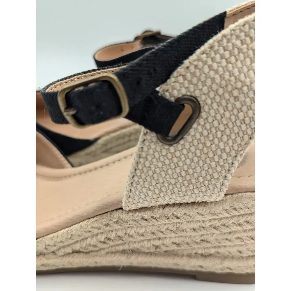 Comfort Journey Ashlyn Crossover Toe Espadrille Wedge Heel Size 8.5